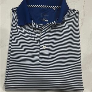Cutter & Buck Blue and White Striped Polo